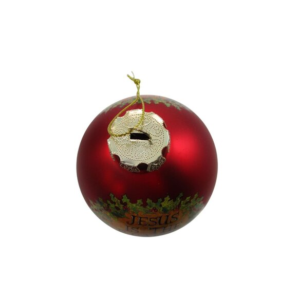 Jesus Is The Reason For The Season Red Christmas Ornament EUC - Picture 7 of 10